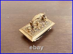 Charmant ancien buvard d'encre en bronze, France, XIXe siècle