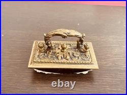 Charmant ancien buvard d'encre en bronze, France, XIXe siècle