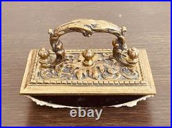 Charmant ancien buvard d'encre en bronze, France, XIXe siècle