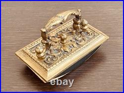 Charmant ancien buvard d'encre en bronze, France, XIXe siècle