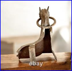 Chenet de Cheminée Art Nouveau Ancien Fonte & Bronze XIXe-XXe Siècle Original