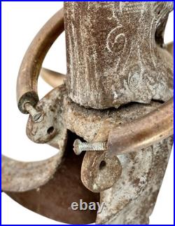 Chenet de Cheminée Art Nouveau Ancien Fonte & Bronze XIXe-XXe Siècle Original