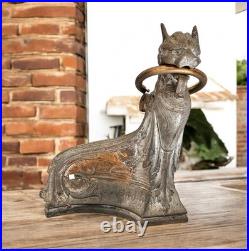 Chenet de Cheminée Art Nouveau Ancien Fonte & Bronze XIXe-XXe Siècle Original