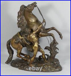 Cheval De Marly En Bronze d'Après Coustou, Sculpture époque XIX ème Siècle