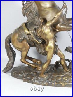 Cheval De Marly En Bronze d'Après Coustou, Sculpture époque XIX ème Siècle