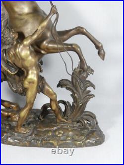 Cheval De Marly En Bronze d'Après Coustou, Sculpture époque XIX ème Siècle