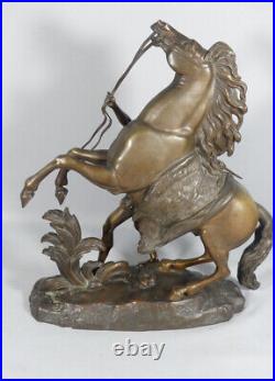 Cheval De Marly En Bronze d'Après Coustou, Sculpture époque XIX ème Siècle