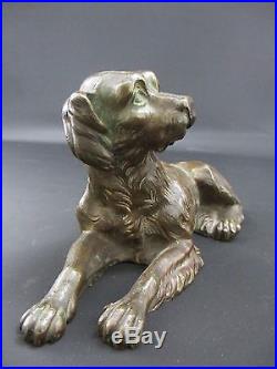 Chien de chasse bronze XIX° siècle Sculpture statuette Animalier