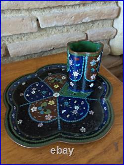 Chine ensemble d'écriture En Bronze Cloisonné Dynastie Qing XIXe Siècle Chine ensemble d'écriture En Bronze Cloisonné Dynastie Qing XIXe Siècle