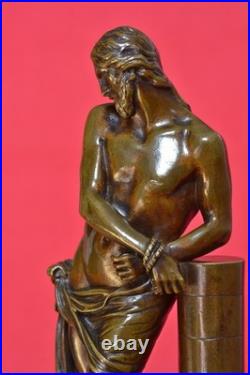 Christ à la Colonne STATUETTE BRONZE d'après François Duquesnoy XIXe 19e siècle