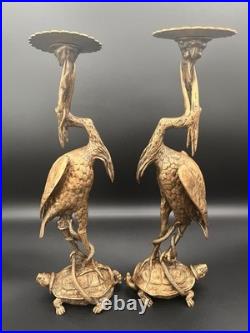 Christophe Fratin (1801-1864) Paire De Bougeoirs Animaliers XIXe Siècle Signé