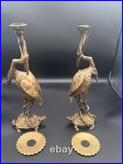 Christophe Fratin (1801-1864) Paire De Bougeoirs Animaliers XIXe Siècle Signé