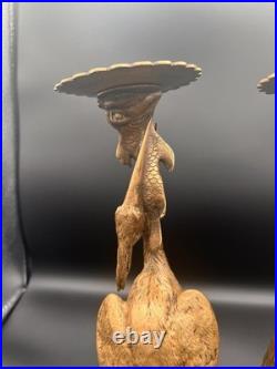 Christophe Fratin (1801-1864) Paire De Bougeoirs Animaliers XIXe Siècle Signé Christophe Fratin (1801-1864) Paire De Bougeoirs Animaliers XIXe Siècle Signé