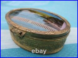 Coffret Paysage Ancien Gravure Bronze XIX Siècle