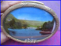 Coffret Paysage Ancien Gravure Bronze XIX Siècle