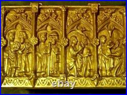 Coffret Reliquaire En Bronze Doré Ciselé Toutes Faces XIXe Siècle Très Bon état