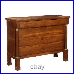 Commode Empire Ancienne Noyer 4 Tiroirs Bronze Italie XIXe Siècle Originale Commode Empire Ancienne Noyer 4 Tiroirs Bronze Italie XIXe Siècle Originale