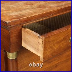 Commode Empire Ancienne Noyer 4 Tiroirs Bronze Italie XIXe Siècle Originale Commode Empire Ancienne Noyer 4 Tiroirs Bronze Italie XIXe Siècle Originale