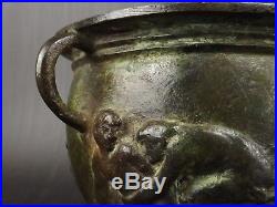 Coupe, Calice en Bronze, décor Antiques, Gladiateurs Gallo Romain. XIXe siècle