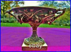 Coupe bronze sculpté ancien XIX eme siecle 19th century sculpted bronze cup
