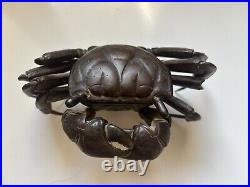 Crabe en bronze articulé Meiji XIX e siècle