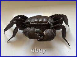 Crabe en bronze articulé Meiji XIX e siècle