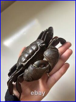 Crabe en bronze articulé Meiji XIX e siècle