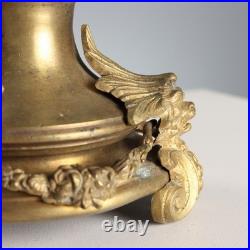 Crucifix Ancien Bronze Doré Base Circulaire Italie XIXe-XXe Siècle Original