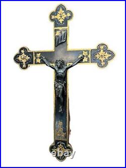 Crucifix Bronze Cloisonné XIX Siecle