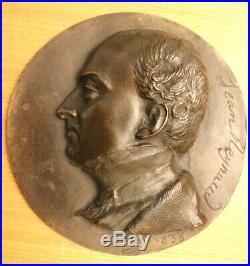 David d'Angers médaillon bronze Jean Reynaud signé 1838 2