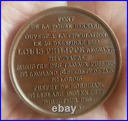 Dépt 56 Roche Bernard Superbe Médaille Inauguration Ouverture du Pont 1839