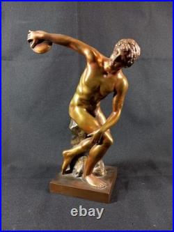 Discobole Bronze XIXe Siècle Musée du Vatican Souvenir Grand Tour Homme Nu