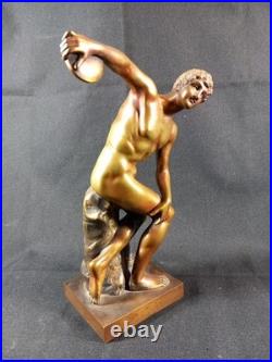 Discobole Bronze XIXe Siècle Musée du Vatican Souvenir Grand Tour Homme Nu