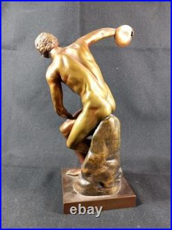 Discobole Bronze XIXe Siècle Musée du Vatican Souvenir Grand Tour Homme Nu