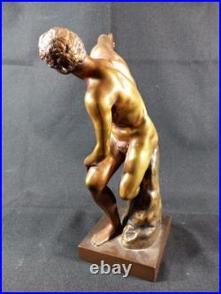 Discobole Bronze XIXe Siècle Musée du Vatican Souvenir Grand Tour Homme Nu