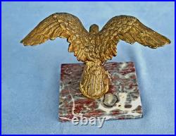 Edouard DELAUNE Aigle en Bronze Doré et Marbre Signé XIX-XX Siècle