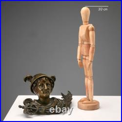 Encrier Ancien Bronze Ampoule en Porcelaine XIXe Siècle Original