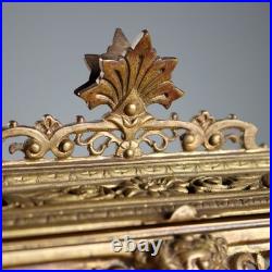 Encrier Ancien Bronze Gravé Doré Europe XIXe-XXe Siècle Original