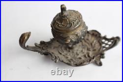 Encrier Bronze XIXe siècle rocailles objets de bureau (36299) Encrier Bronze XIXe siècle rocailles objets de bureau (36299)