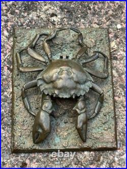 Encrier Crabe Bronze XIX Ème Siècle Mer & Océan Sculpture