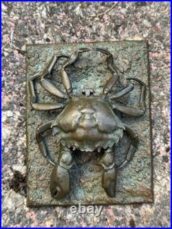 Encrier Crabe Bronze XIX Ème Siècle Mer & Océan Sculpture