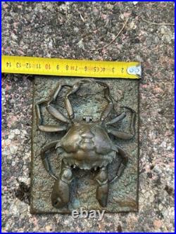 Encrier Crabe Bronze XIX Ème Siècle Mer & Océan Sculpture