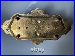 Encrier Napoléon III en bronze XIX eme siècle avec monogramme et date dessous