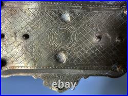 Encrier Napoléon III en bronze XIX eme siècle avec monogramme et date dessous