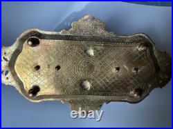 Encrier Napoléon III en bronze XIX eme siècle avec monogramme et date dessous