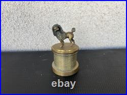 Encrier ancien en bronze Sujet caniche XIXe siècle