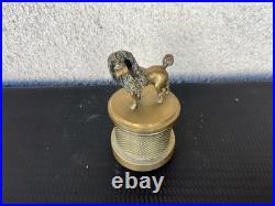 Encrier ancien en bronze Sujet caniche XIXe siècle