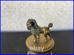 Encrier ancien en bronze Sujet caniche XIXe siècle