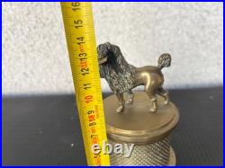 Encrier ancien en bronze Sujet caniche XIXe siècle