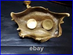 Encrier ancien en bronze doré style rococo XIXe siècle 1K400 Marquage J-R